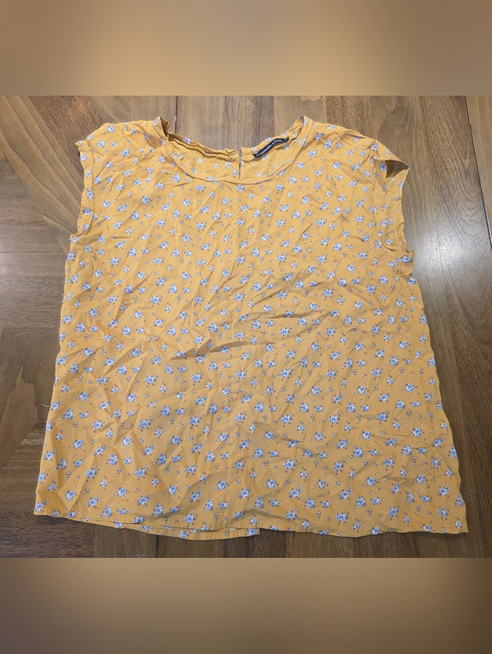 Abercrombie & Fitch Yellow Floral Cap Sleeve Blouse